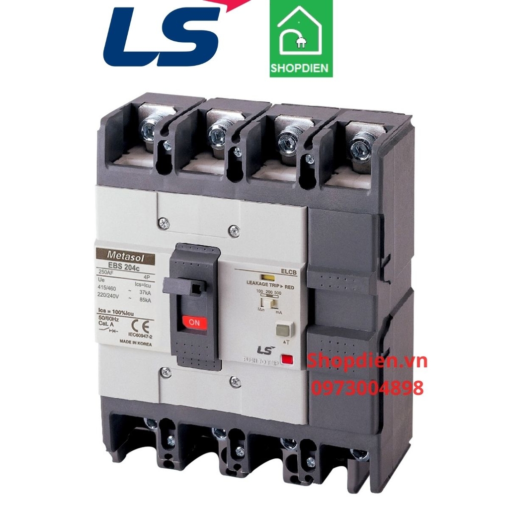 EBS204C LS ELCB 4P 150A 30mA Aptomat chống rò chống giật điện