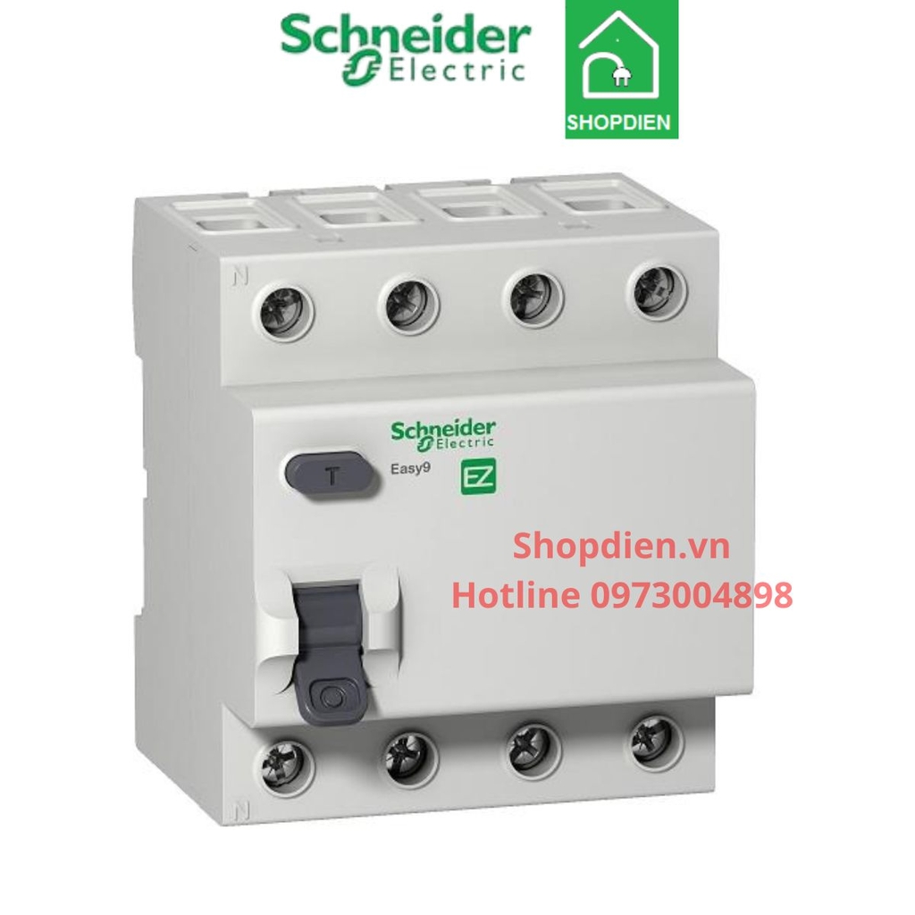 EZ9R36425 Schneider RCCB 4P 25A 30mA Easy9 Aptomat chống giật rò điện