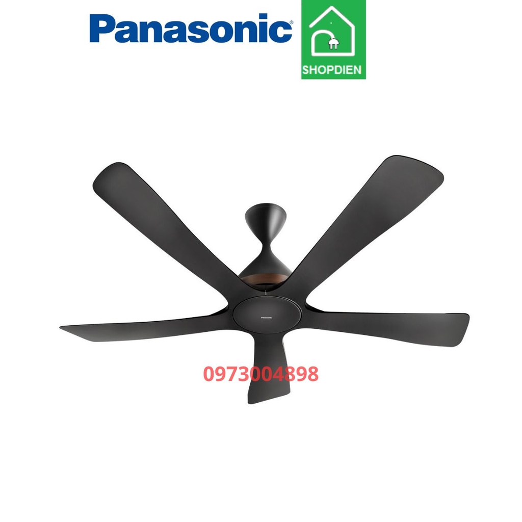 F-60DHN Panasonic Quạt trần 5 cánh màu đen điều khiển ứng dụng app wifi