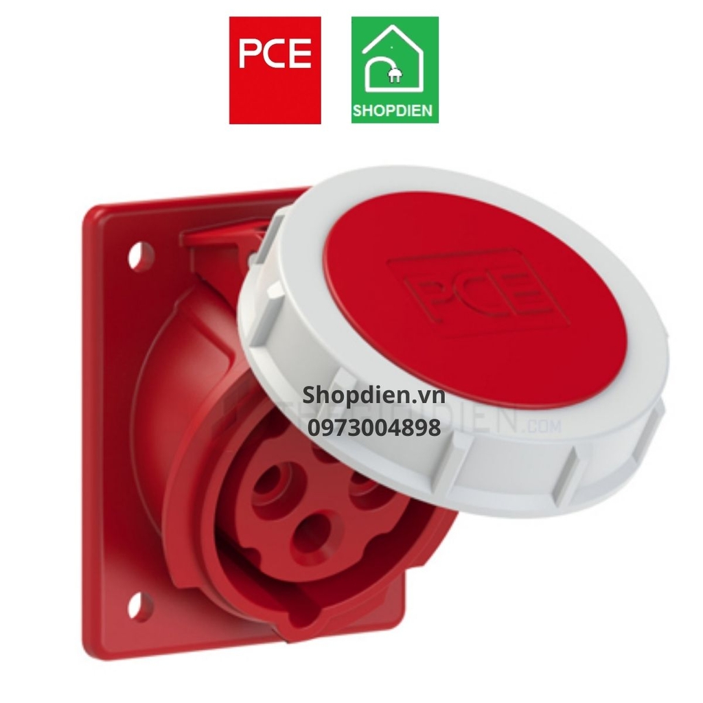 F4142-6F78 PCE Ổ cắm công nghiệp 4P 16A IP67 gắn âm nghiêng kín nước