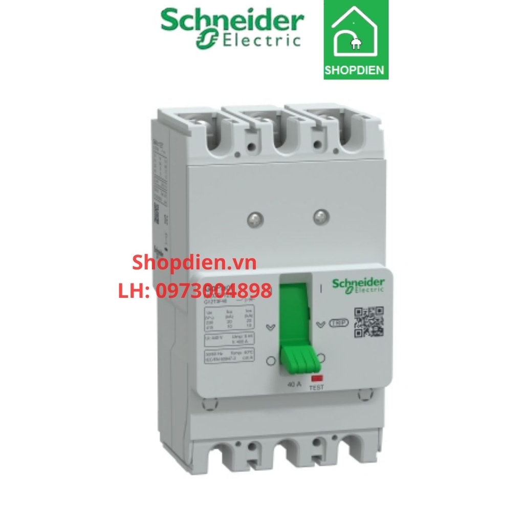 G12T3F32 Schneider MCCB 3P 32A 10kA Gopact 125T Aptomat Cầu dao tự động