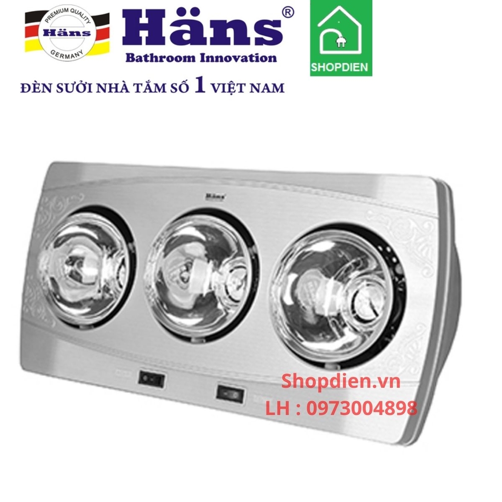 HANS H3B Đèn sưởi treo tường 3 bóng công tắc