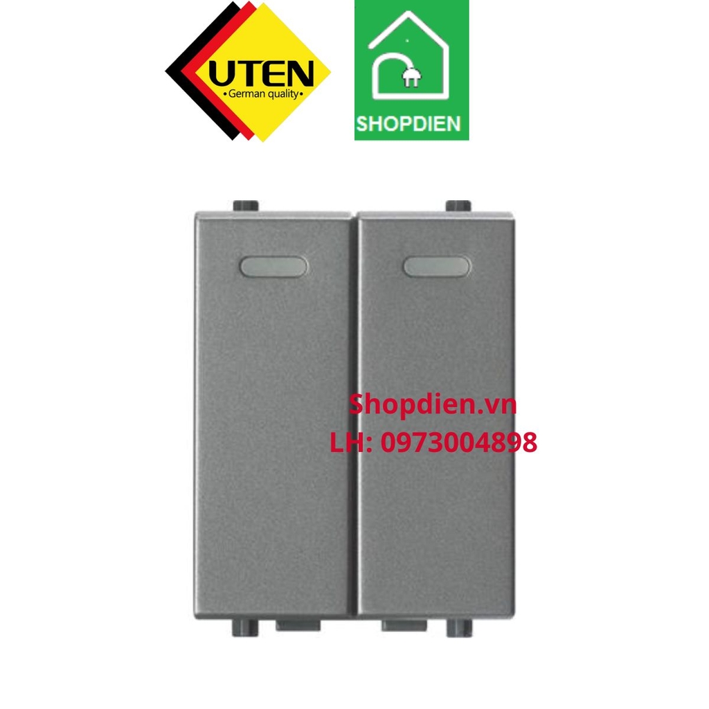 Hạt công tắc kép 1 chiều ( công tắc đôi) V7 UTEN V7.0PGK31/L size M 16A