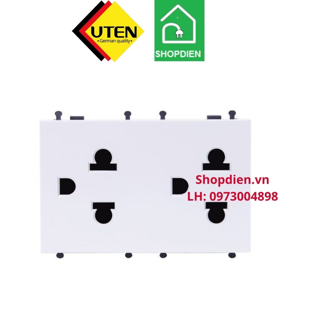 Hạt ổ cắm đôi 3 chấu  15A size S Q120B UTEN Q120B-USZ2