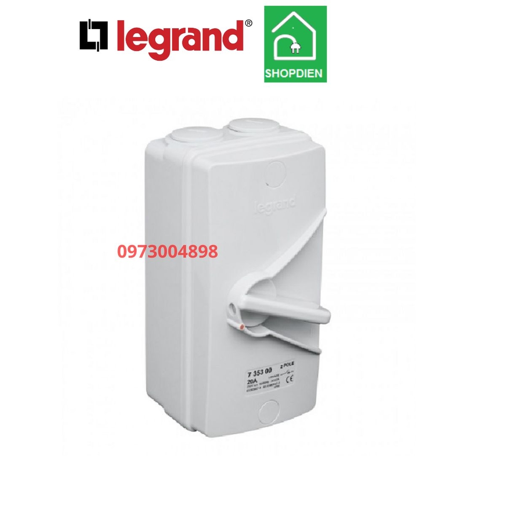 Isolator ngắt điện phòng thấm nước 2P 40A Legrand 735302 IP66