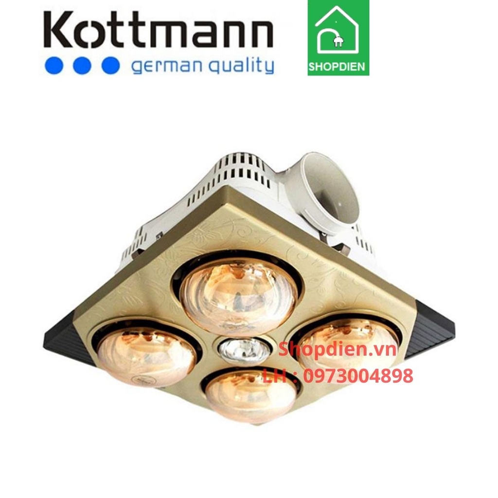 K4BT KOTTMANN Đèn sưởi 4 bóng âm trần có chức năng thông gió đk công tắc