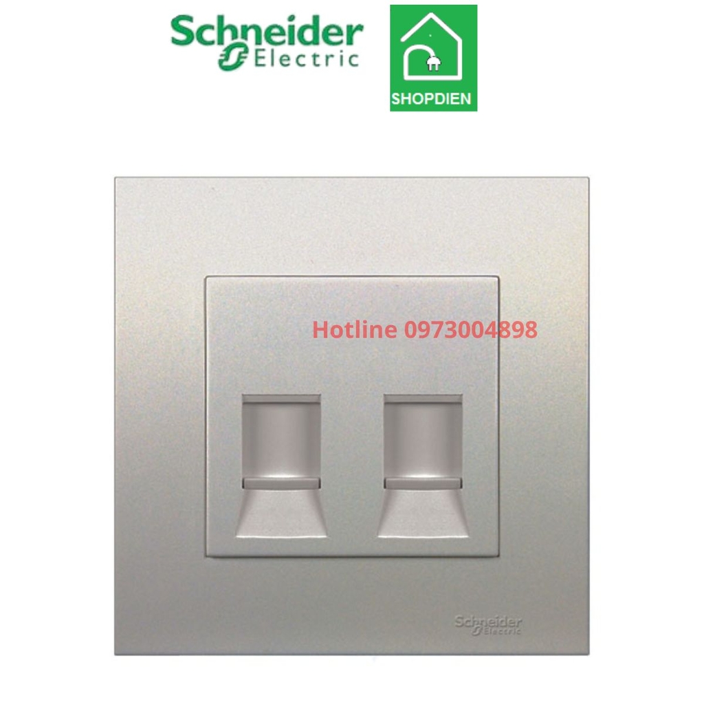 KB32RJ6_AS Schneider Ổ cắm mạng Internet Cat6 đôi Vivace Màu xám bạc