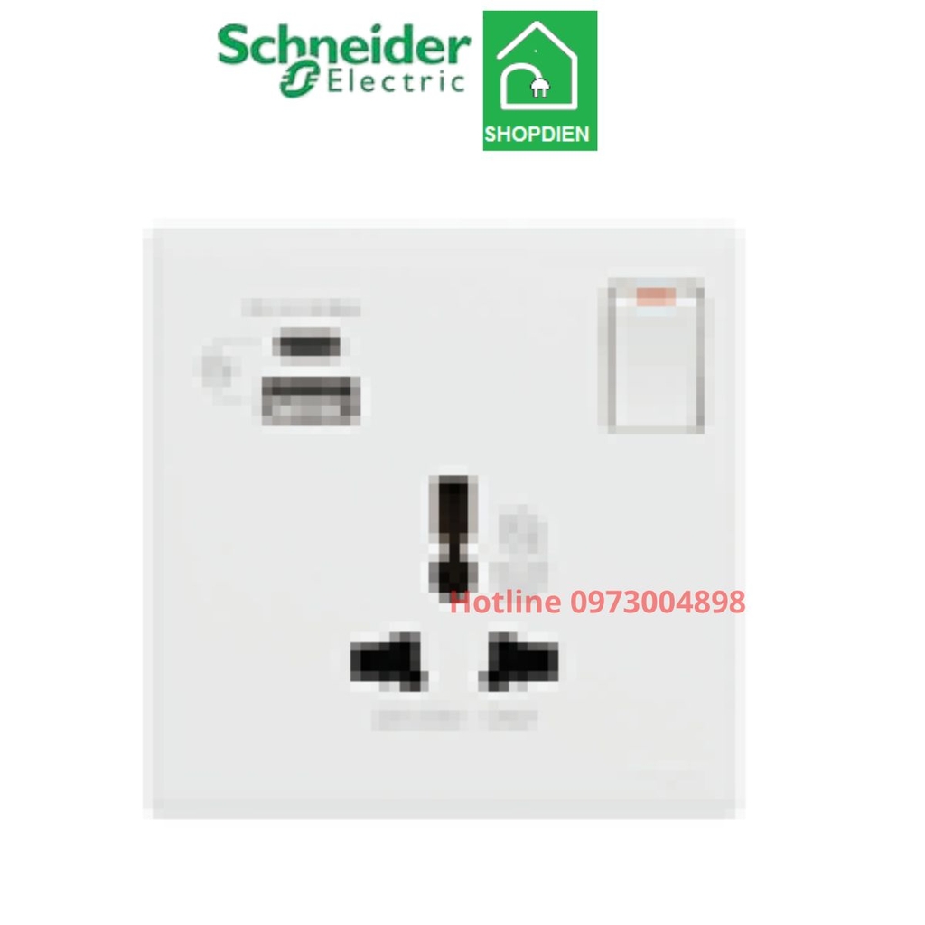 KBN15USB_IS_WE Schneider Ổ cắm đa năng có USB Vivace E