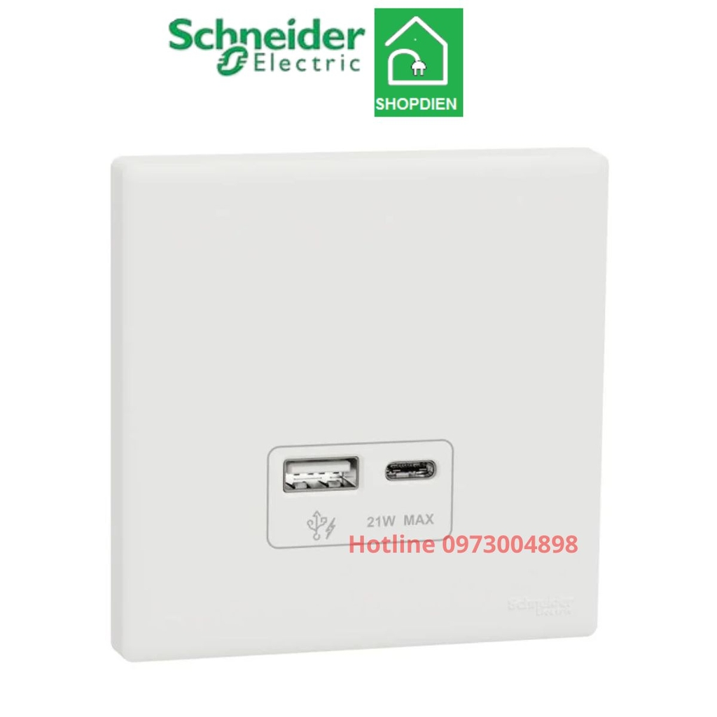 KBNACQUSB_WE Schneider Ổ cắm sạc USB type A+ C Vivace E