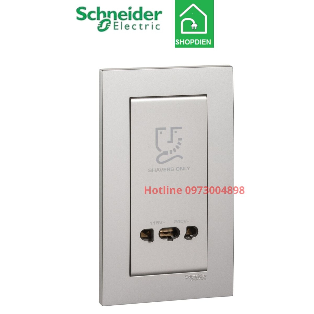 KBT727V_AS_G19 Schneider ổ cắm dao cạo râu Vivace Màu xám bạc