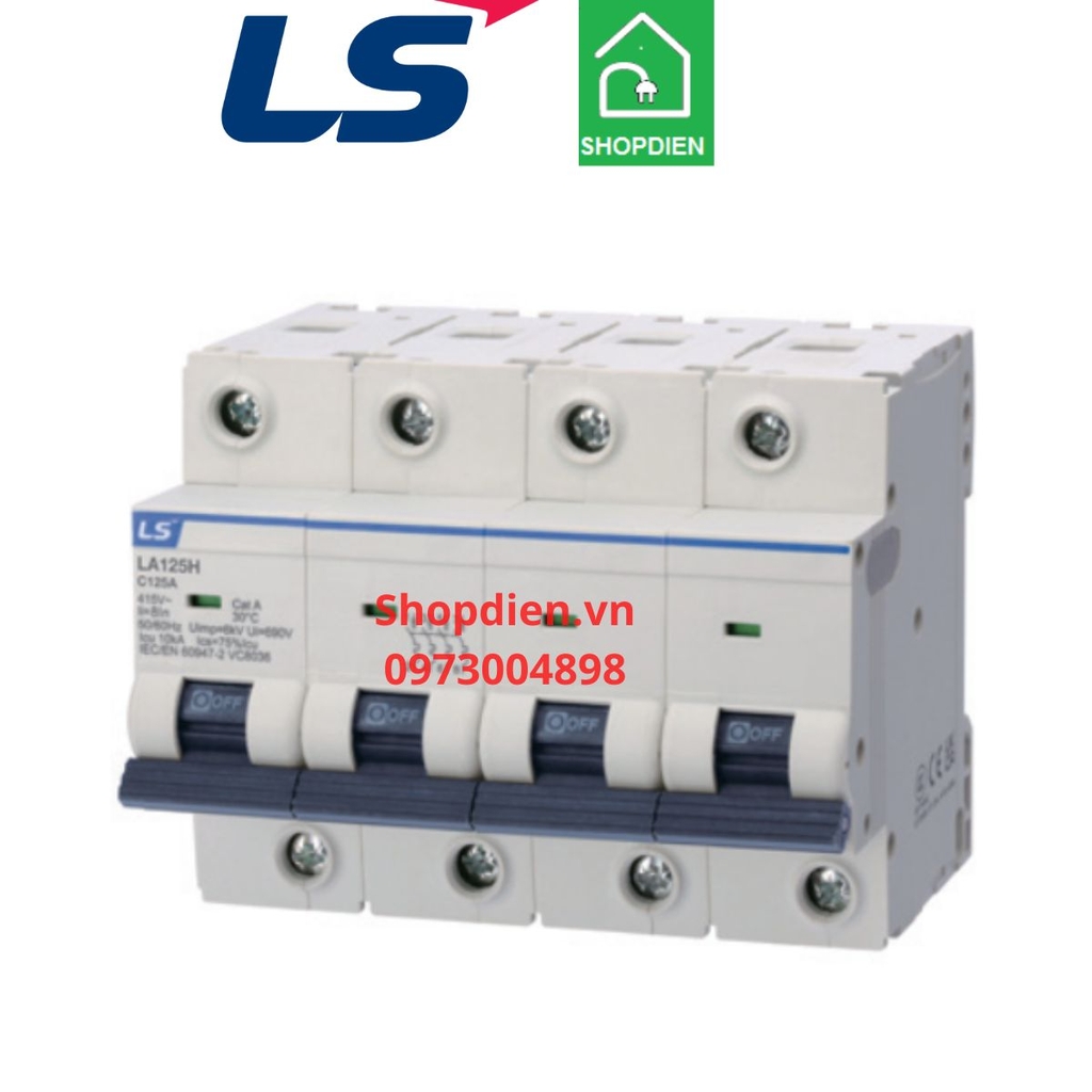 LA125H LS MCB 4P 100A 10kA Aptomat Cầu dao tự động