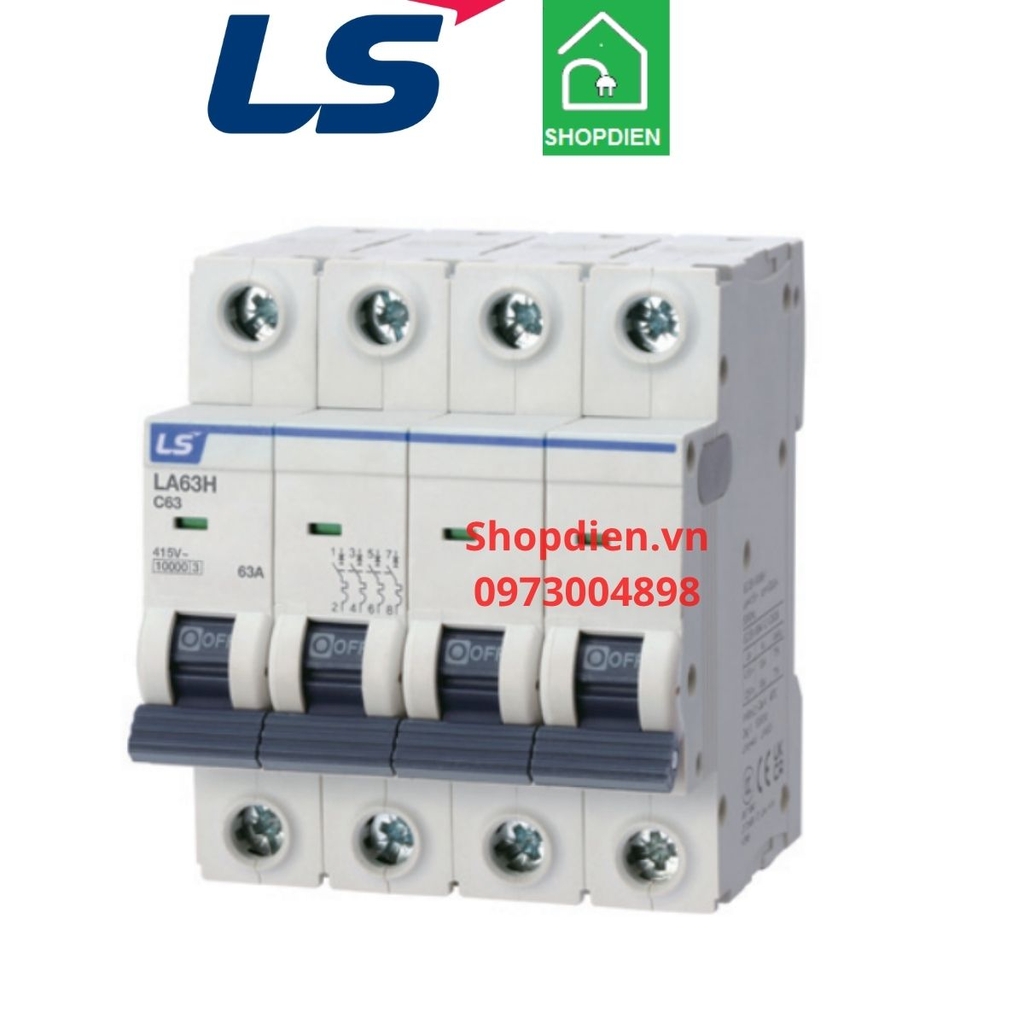 LA63H LS MCB 4P 20A 10kA Aptomat Cầu dao tự động