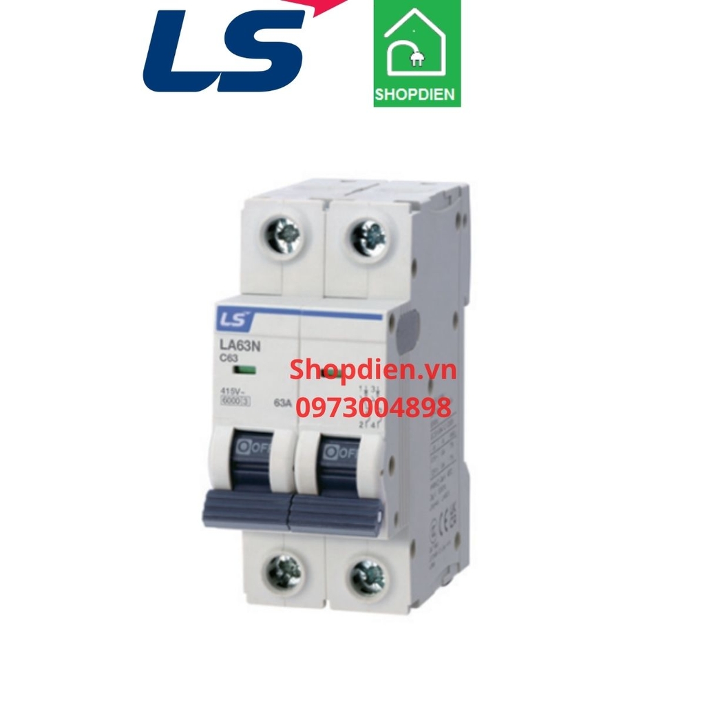LA63N LS MCB 2P 25A 6KA Aptomat Cầu dao tự động