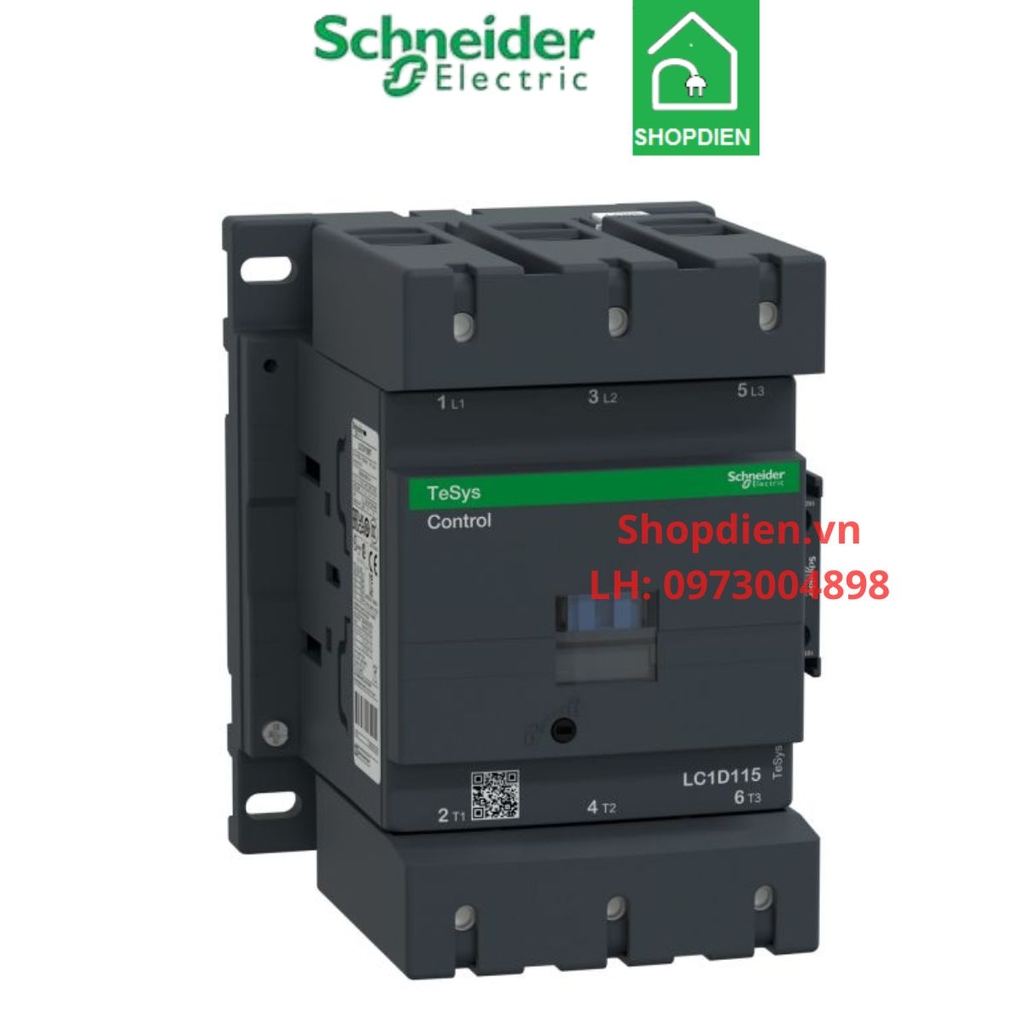 LC1D115M7 Schneider Khởi động từ Contactor 3P 115A 220VAC Tesys Deca