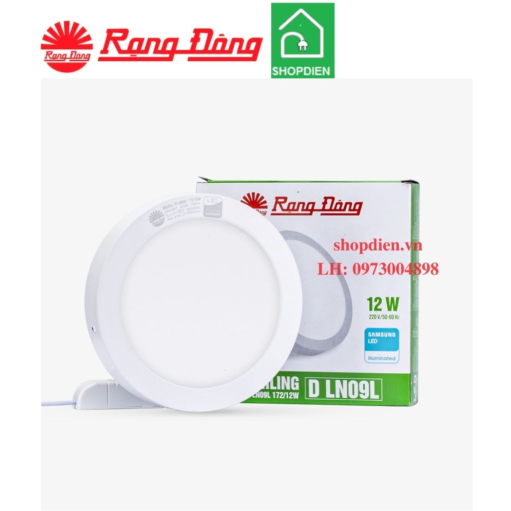 LN09 172/12W Rạng Đông Đèn ốp trần tròn 12W D172mm