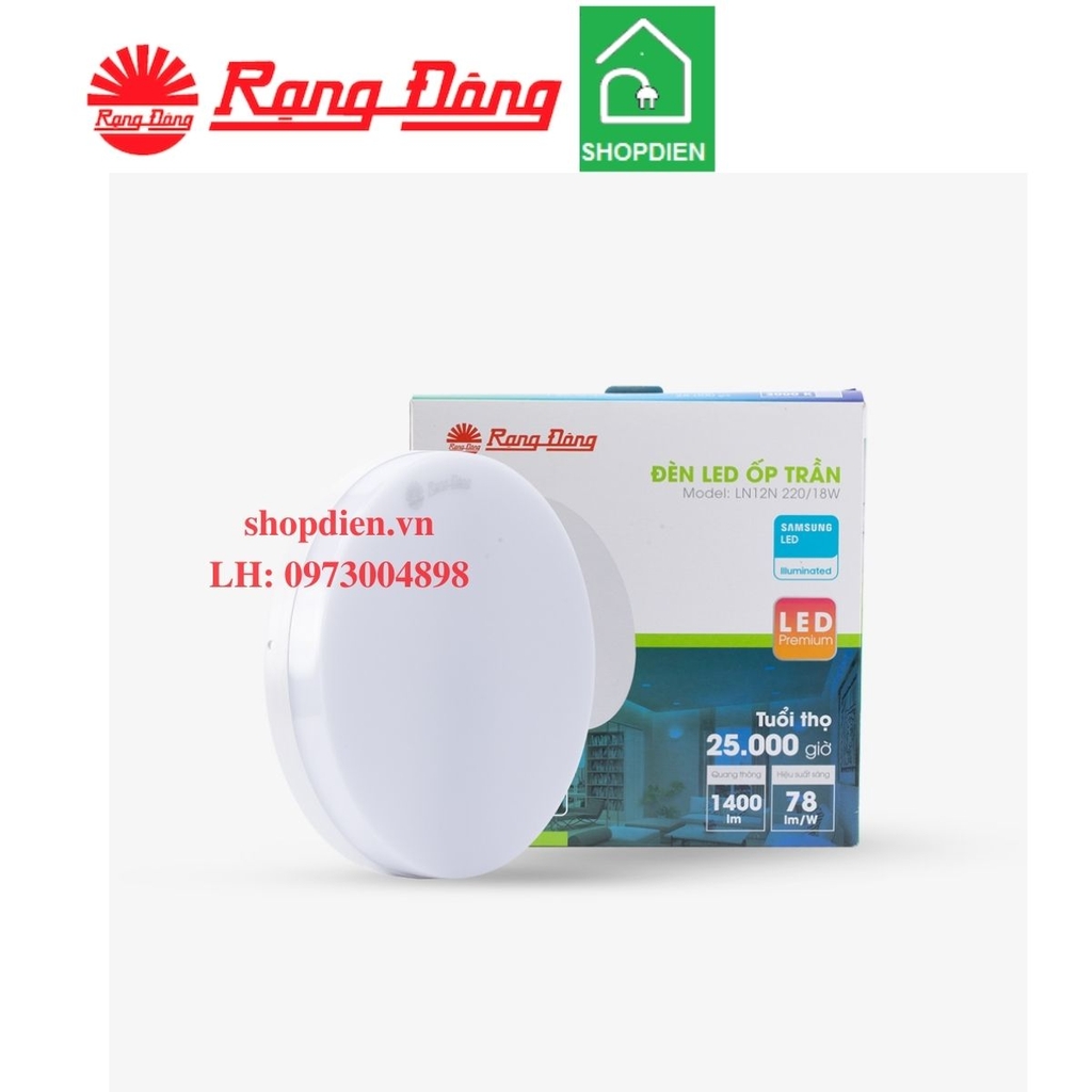 LN12N 220/18W Rạng Đông Đèn ốp trần tròn 18W