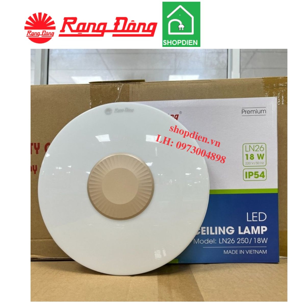LN26 250/18W Rạng Đông Đèn Ốp trần tròn 18W D250