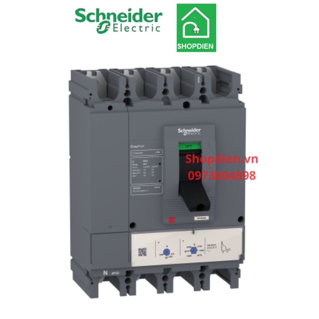 LV540318 Schneider CVS400N MCCB 4P 320A 50KA Easypact Aptomat Cầu dao tự động