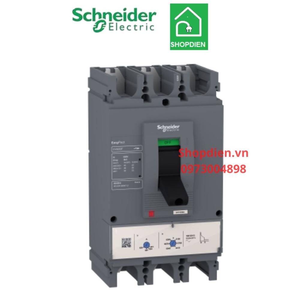 LV563307 Schneider CVS630F MCCB 3P 630A 36KA Easypact Aptomat Cầu dao tự động