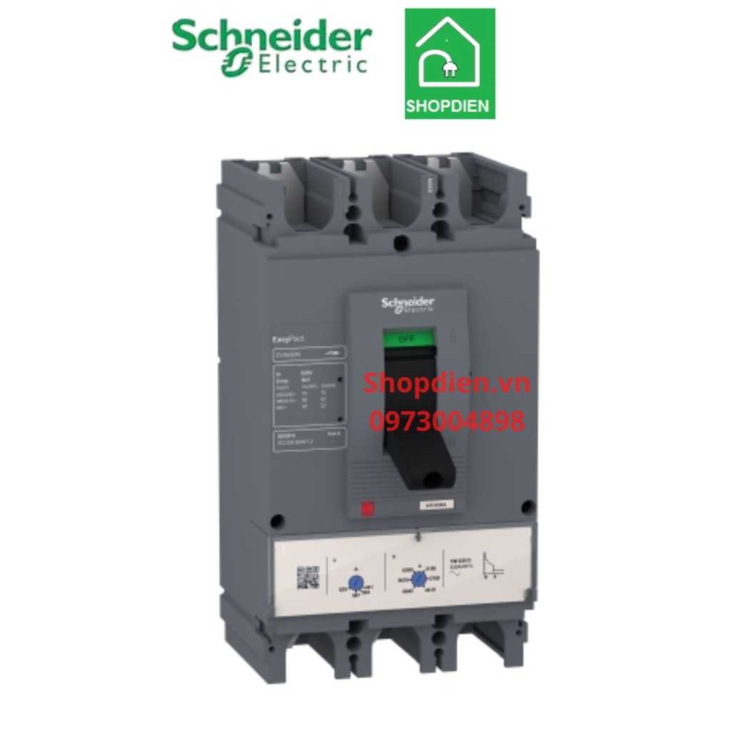 LV563316 Schneider CVS630N MCCB 3P 600A 50KA Easypact Aptomat Cầu dao tự động