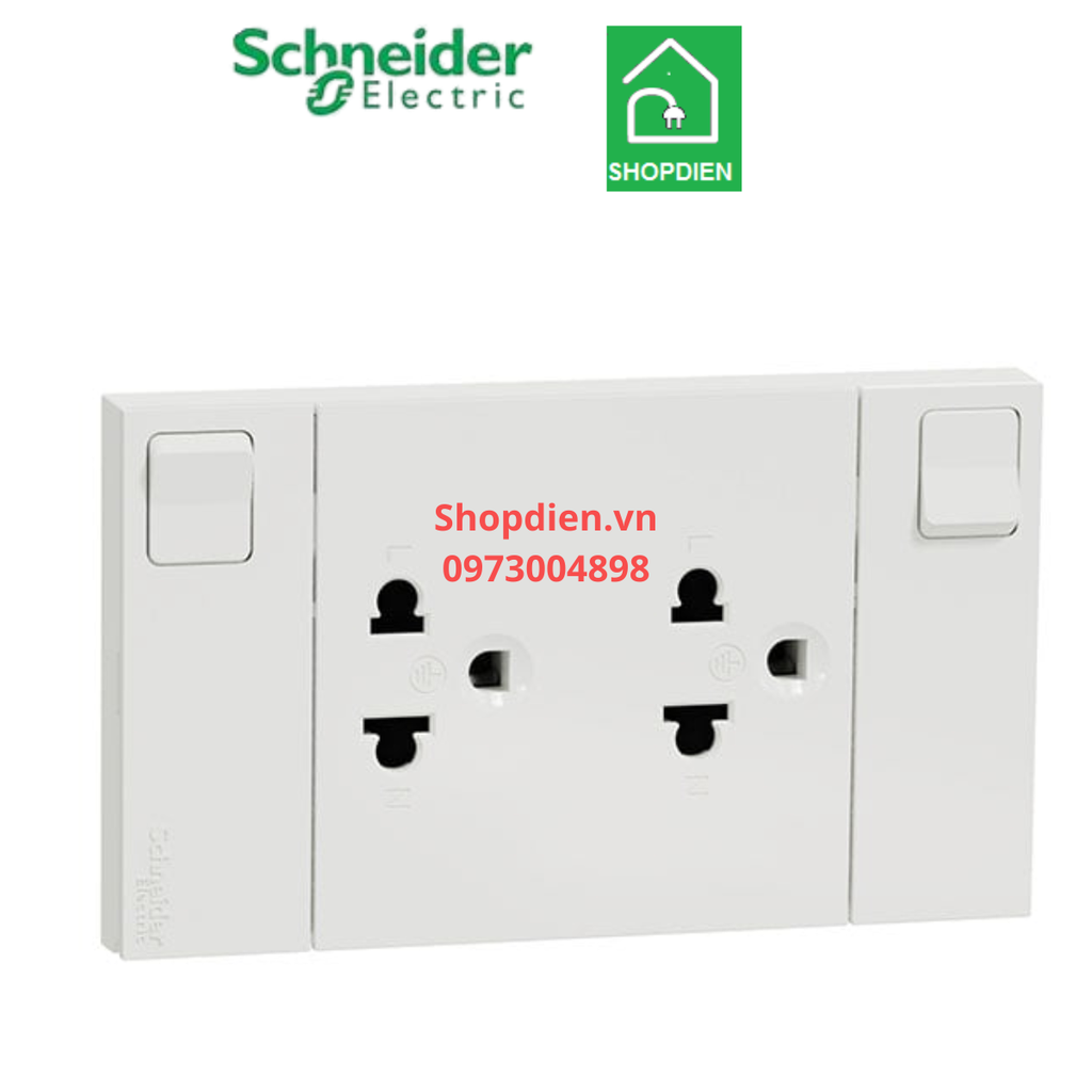 M3T25_SIS_WE Schneider Ổ cắm đôi 3 chấu có công tăc 16A AvatarOn A