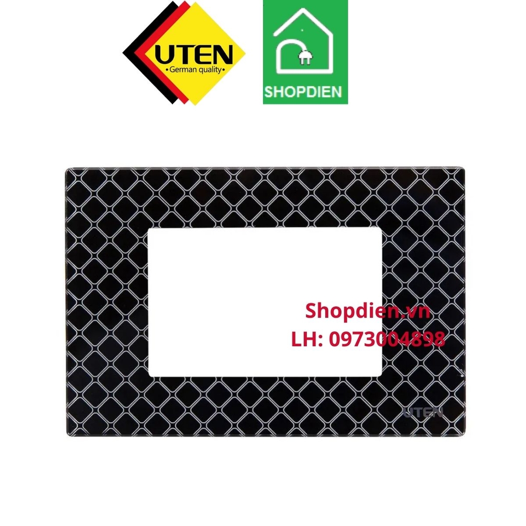Mặt 3 thiết bị kính màu đen triple glass Black panel Q120C UTEN Q120E-PM3
