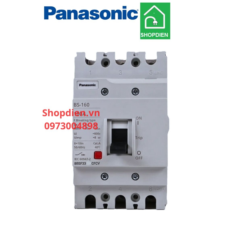 MCCB 3P 200A 35kA Panasonic BBSF34200CFCV Aptomat Cầu dao tự động