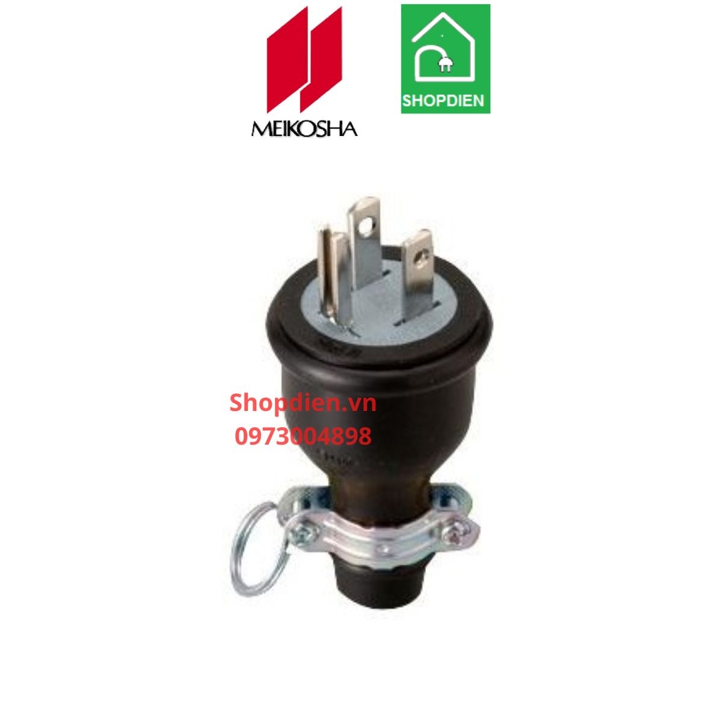 ME2543 Meikosha Phích cắm cao su 3 chân 15A 125V (2P+E)