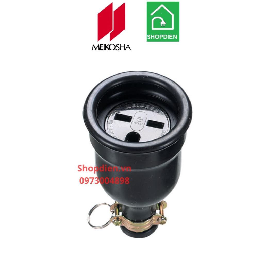 ME2628-N Meikosha Ổ căm nối di động 3 chấu 30A 125V 2P+E cao su kín nước