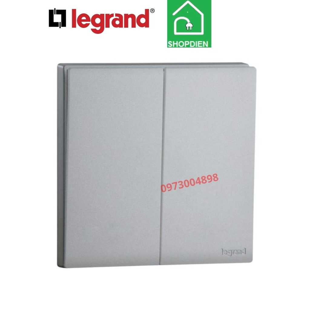 MEC22006SL Legrand Công tắc đôi 2 chiều OBRIA màu ghi xám