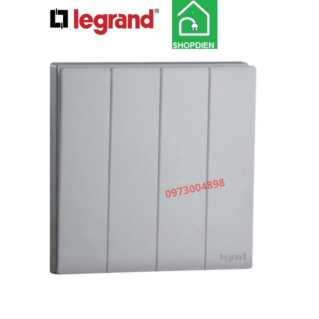 MEC22011SL Legrand Công tắc bốn 2 chiều OBRIA màu ghi xám