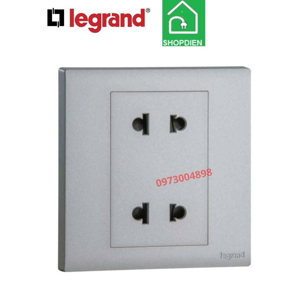 MEC31047SL Legrand Ổ cắm đôi 2 chấu OBRIA màu ghi xám