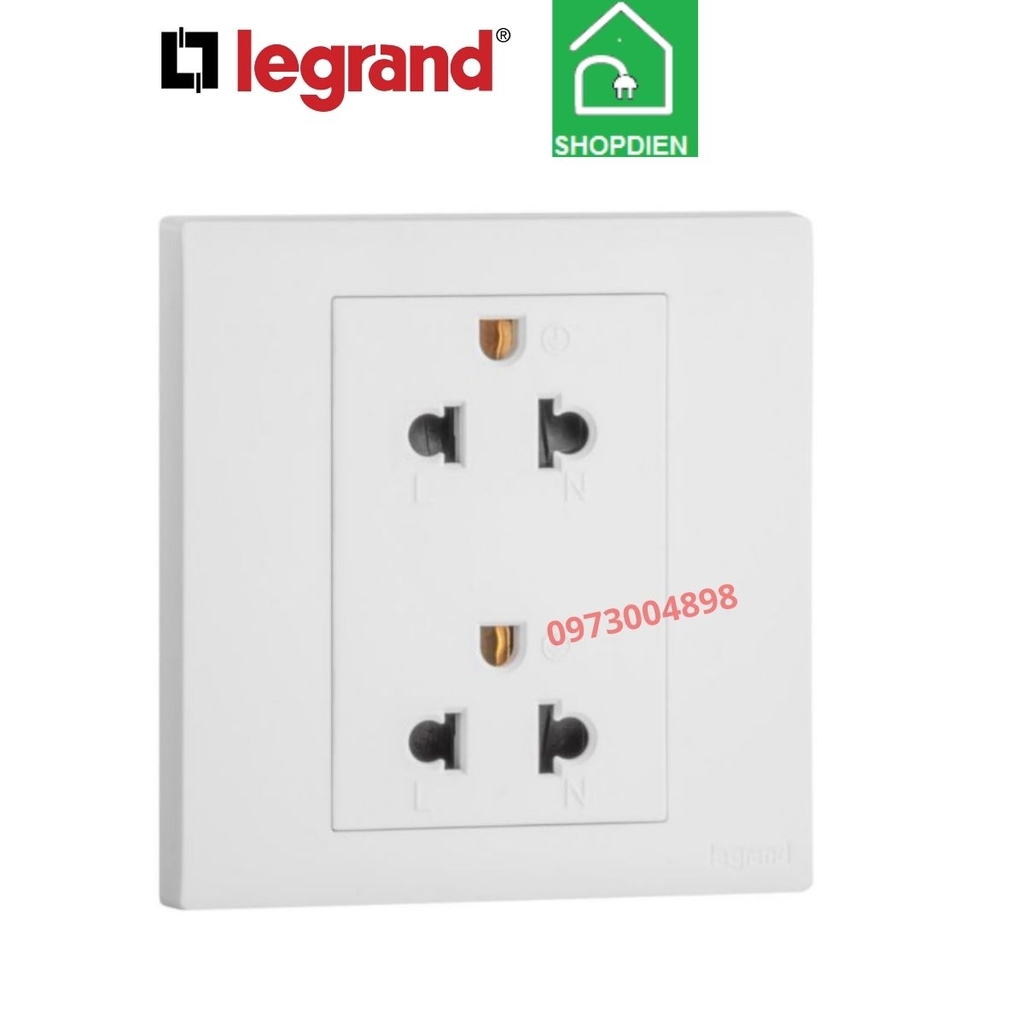 MEC31049WH Legrand Ổ cắm đôi 3 chấu OBRIA màu trắng
