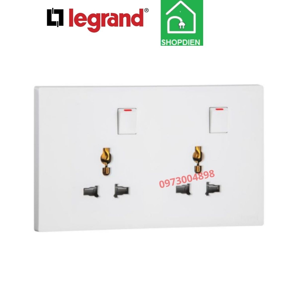 MEC32046WH Legrand Ổ cắm đôi đa năng có công tắc OBRIA màu trắng
