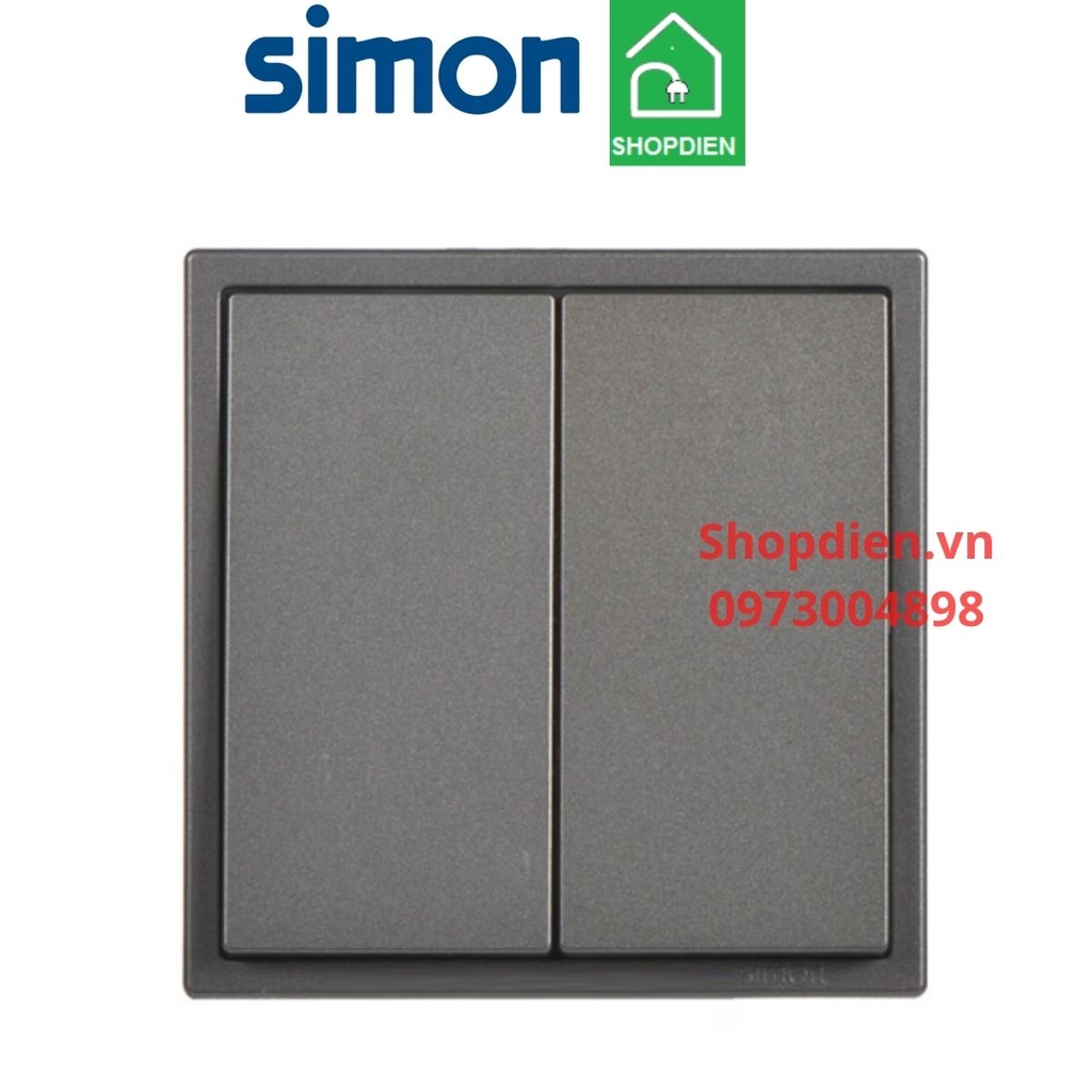 701021F-61 SIMON i7 Nút nhấn đôi màu ghi xám