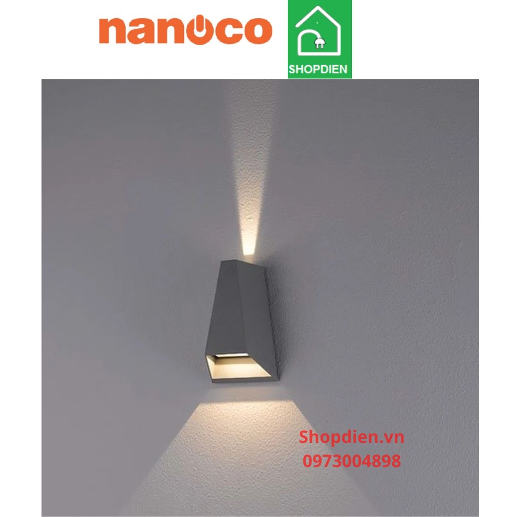 NBL2553S Nanoco Đèn tường 2 đầu ngoài trời 9W as vàng 3000k