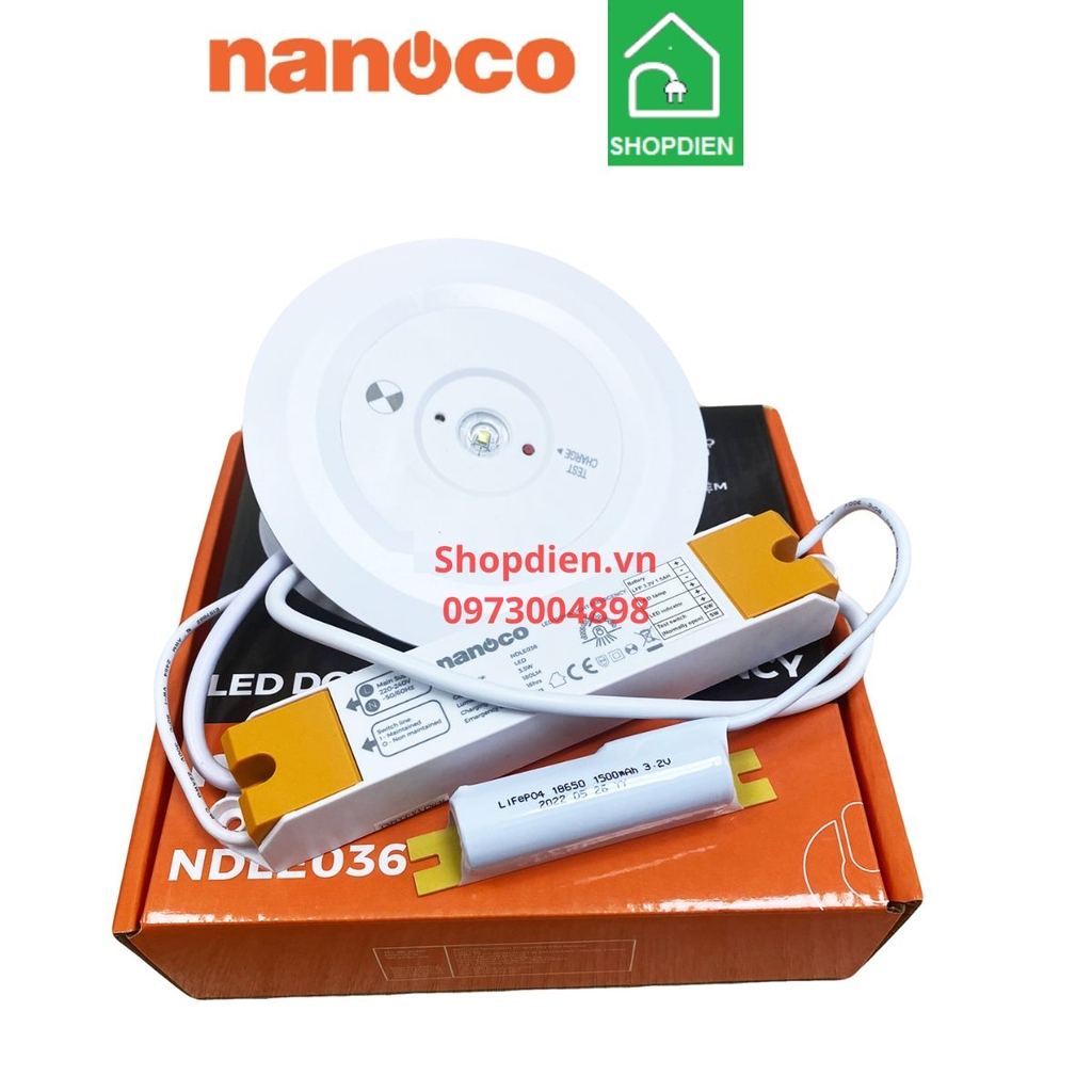 NDLE036 Nanoco Đèn Downlight Emergency chiếu sáng khẩn cấp âm trần