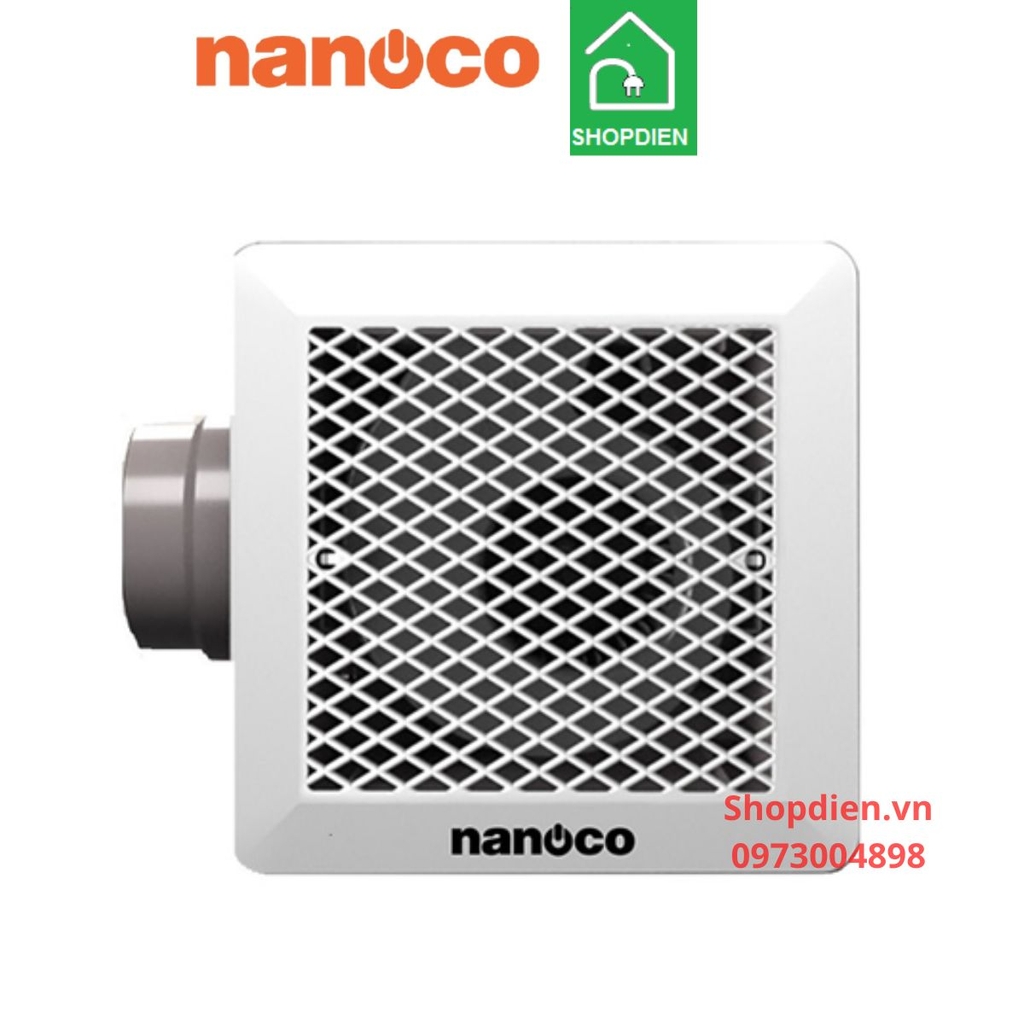 NFV2021 Nanoco Quạt hút âm trần 20x23 ống ngang lồng sóc