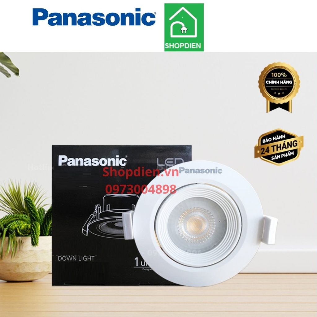 NNNC7624088 Panasonic Đèn rọi âm trần 5W D80 chỉnh góc as vàng 3000k