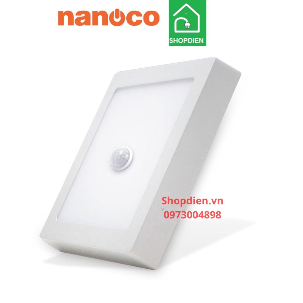 NPL126SS Nanoco Đèn ốp trần vuông cảm biến 12W as trắng 6500k
