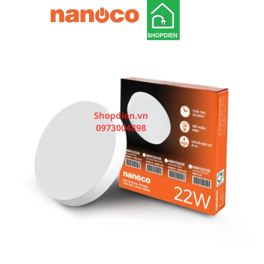 NRP22C1R Nanoco Đèn ốp trần 22W D220 tràn viền đổi màu