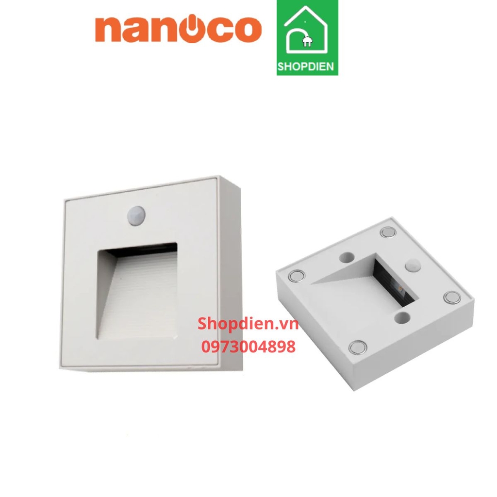 NSLM901WS Nanoco Đèn bậc thang, lối đi cảm biến màu trắng lắp nổi