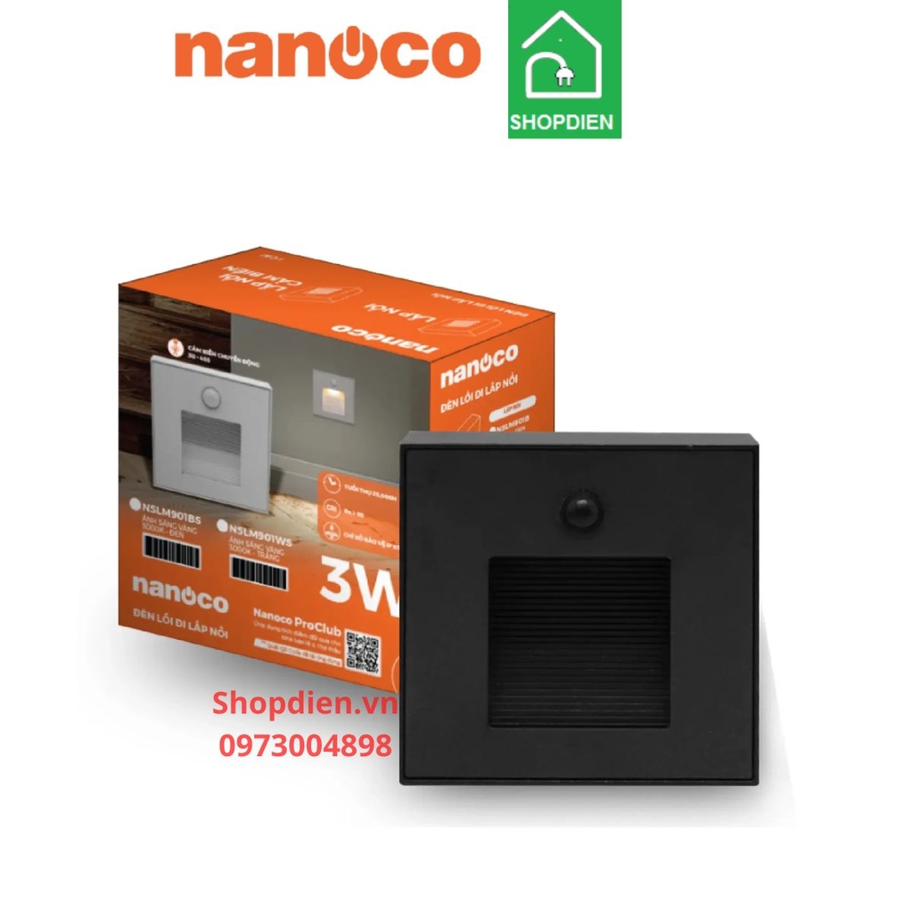 NSLX901BS Nanoco Đèn lối đi cảm biến màu đèn lắp âm