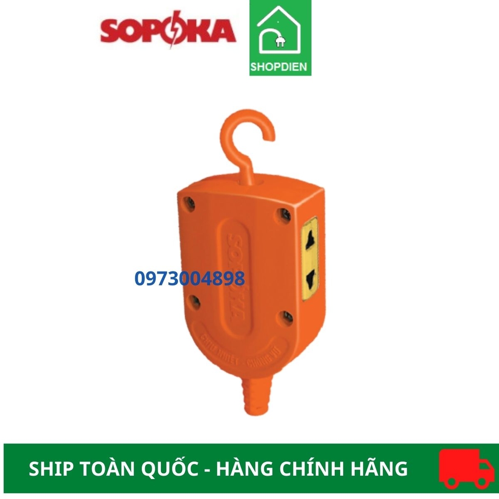 Ổ cắm 2 chân chịu tải có móc Sopoka S3000W