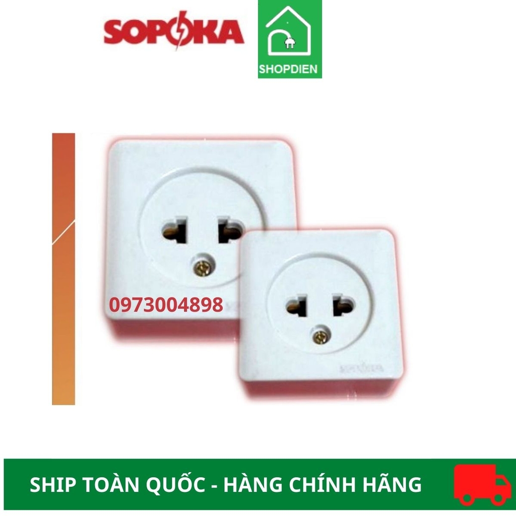 Ổ cắm đơn 2 chân Sopoka O1 lắp nổi