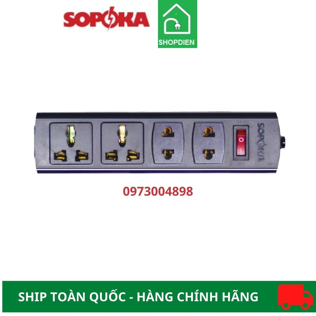Ổ cắm 4 cổng 2200W Sopoka 4K-0 có công tắc không dây