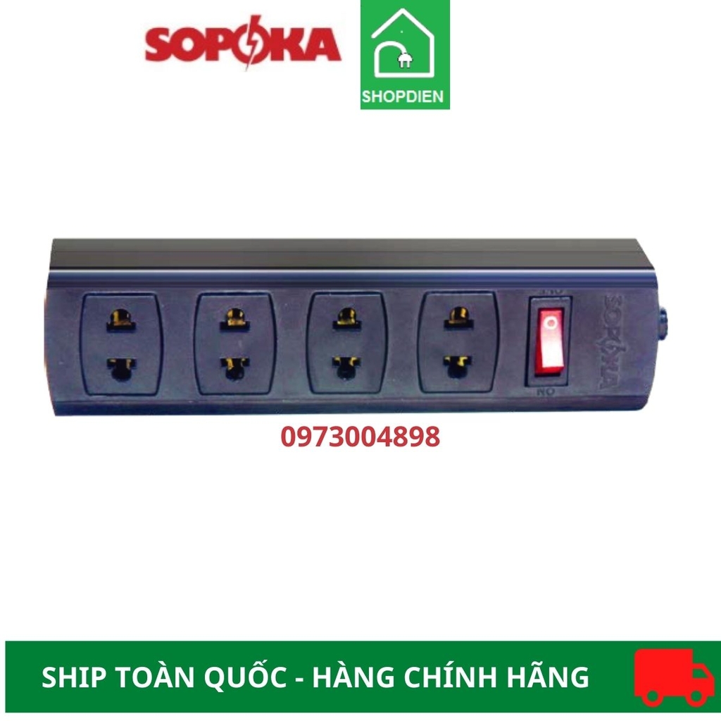 Ổ cắm 4 cổng 2200W Sopoka 4S-0 có công tắc không dây