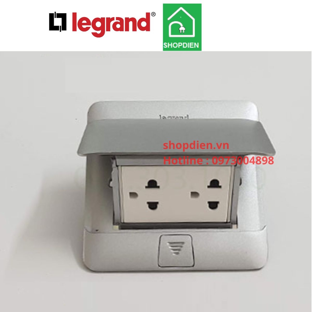Ổ cắm âm sàn Legrand 054020 màu thép stainless steel Pop-up Floor socket