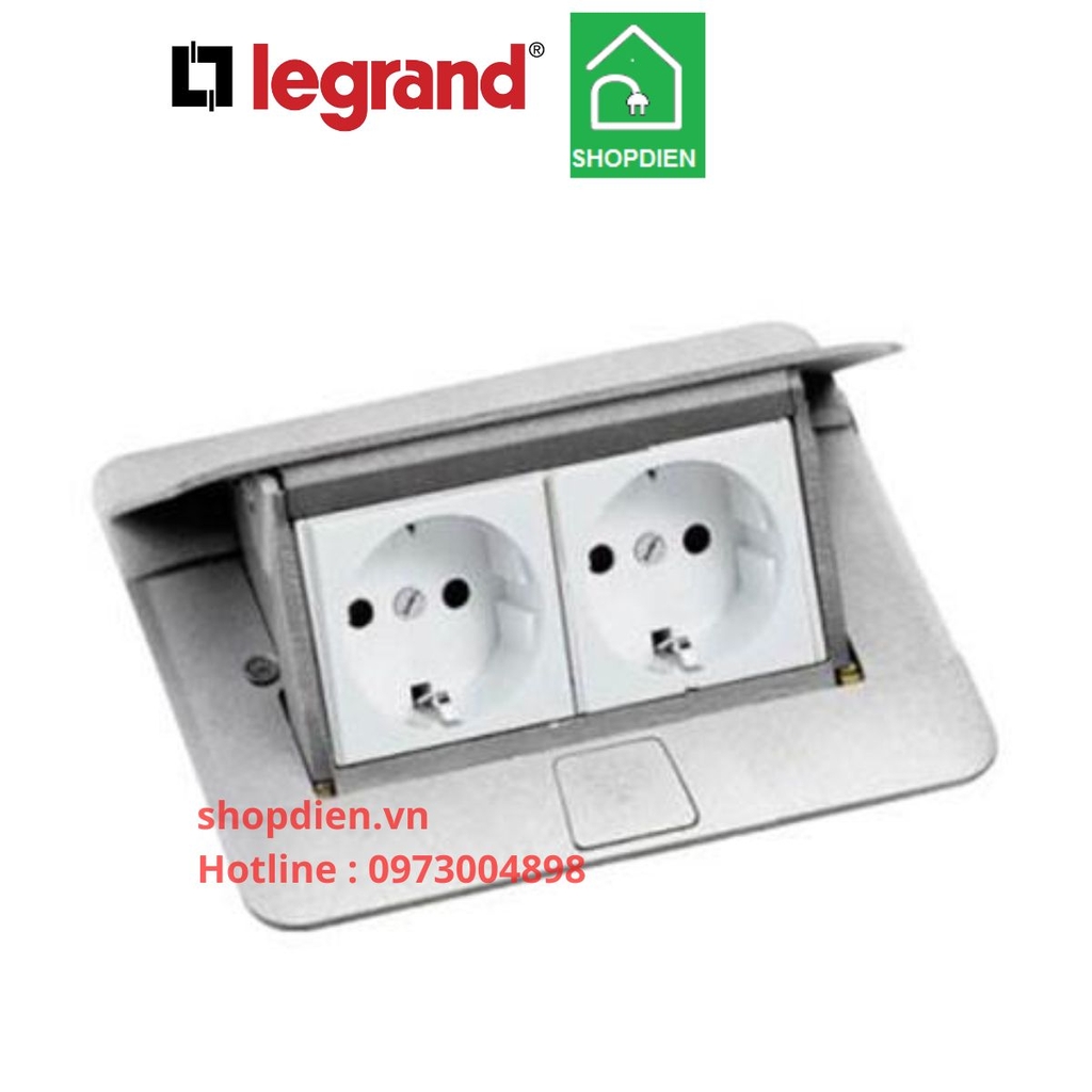 Ổ cắm âm sàn Legrand 054021 màu thép 4M Pop-up Floor socket