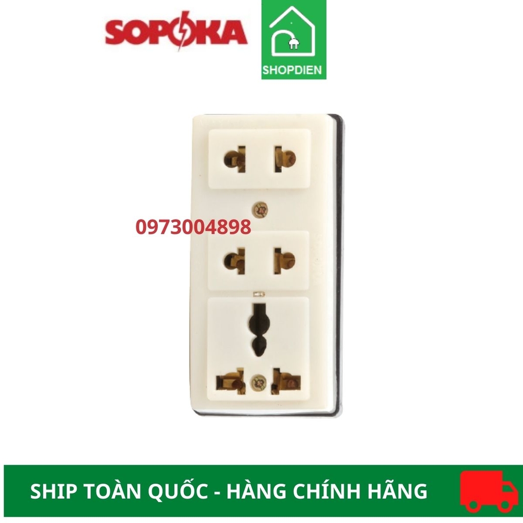 Ổ cắm ba 3 chân nổi Sopoka T32
